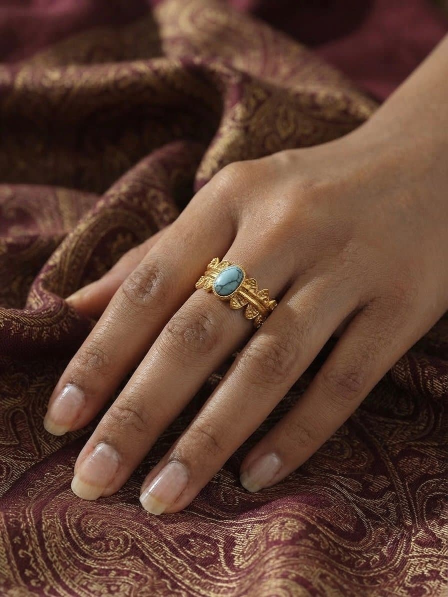 Banjara Turquoise Ring - Image 2