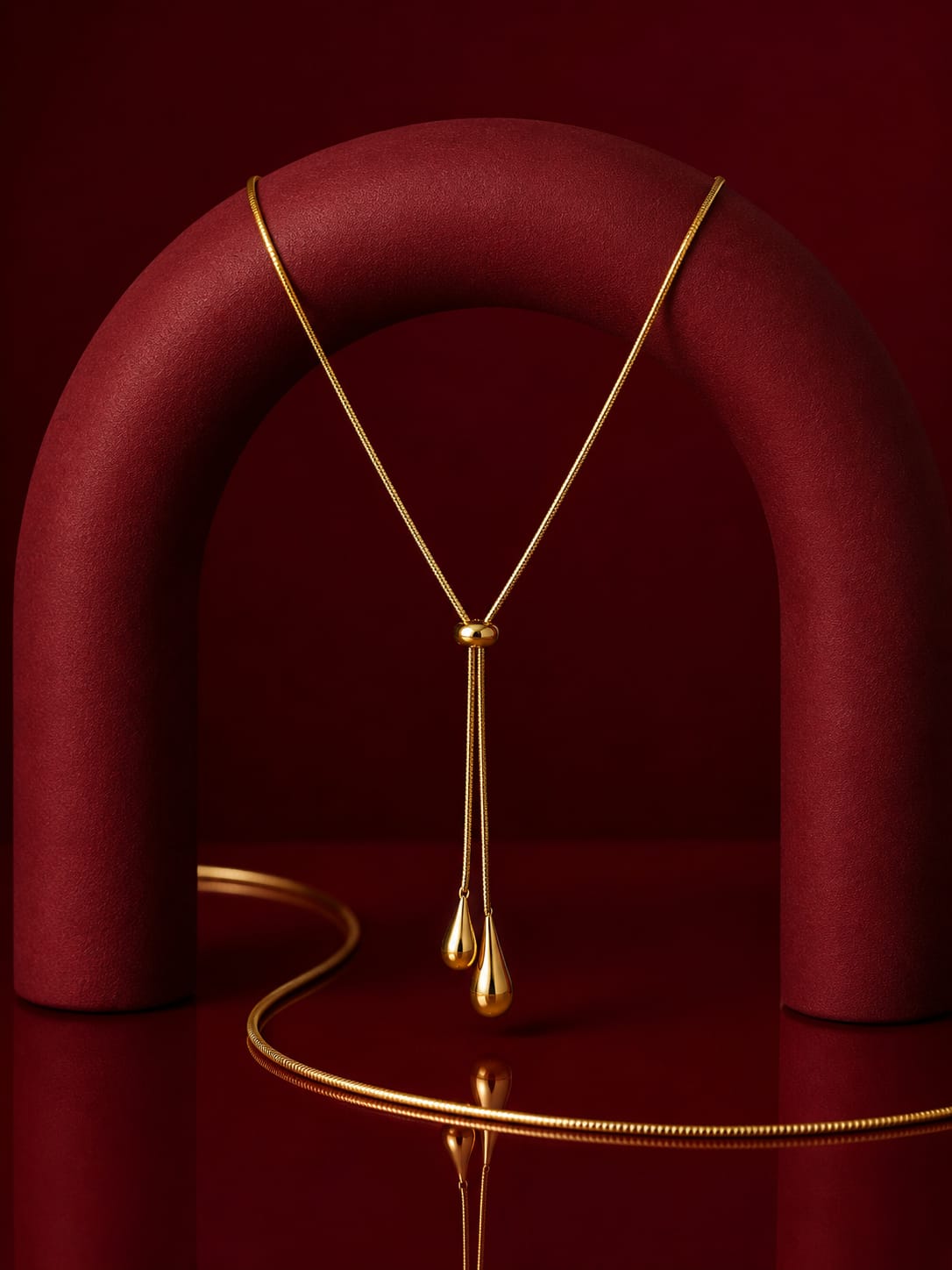 Golden drop adjustable necklace