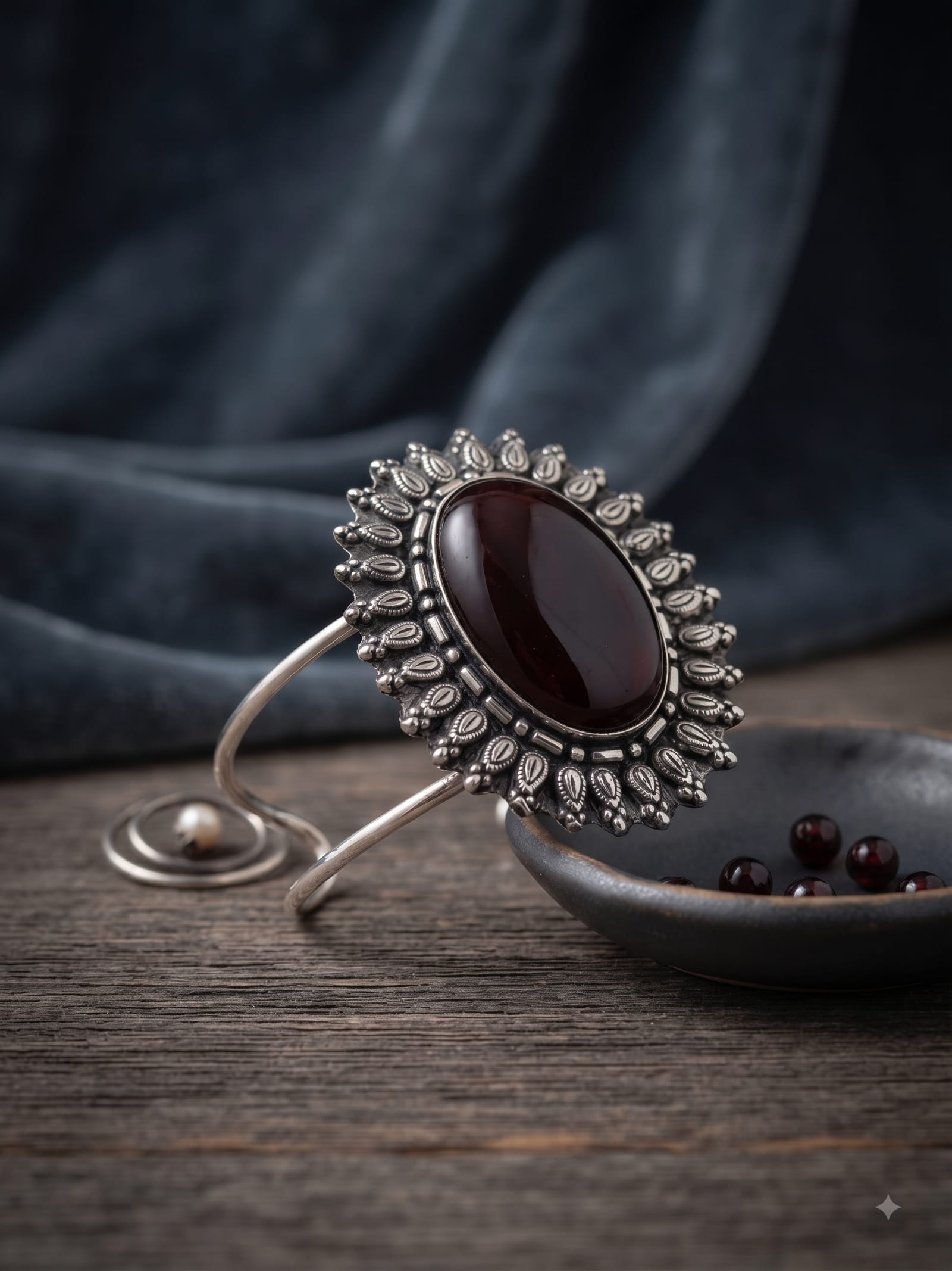 Zevaara Stone Cuff Bracelet
