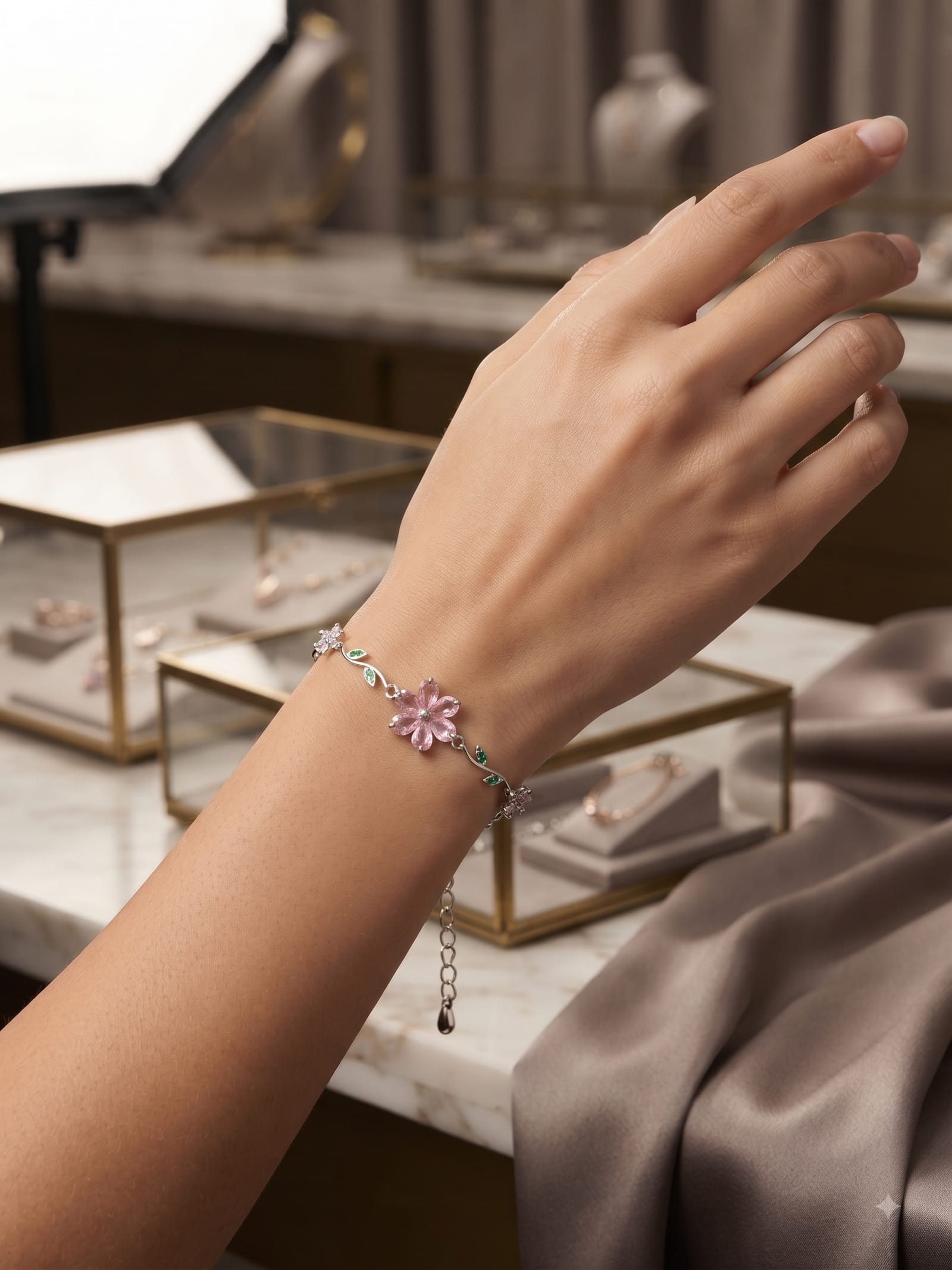 Pink blossom bracelet - Image 2