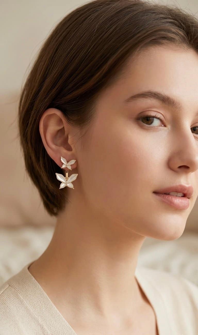 Layered butterfly earrings