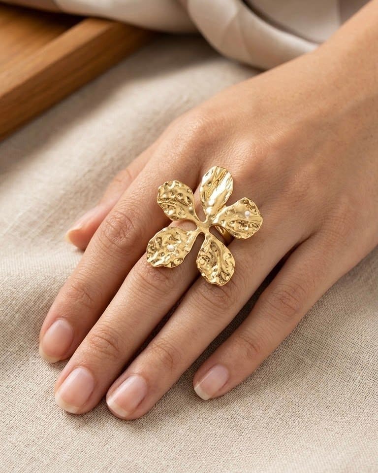 Textured Floral Ring