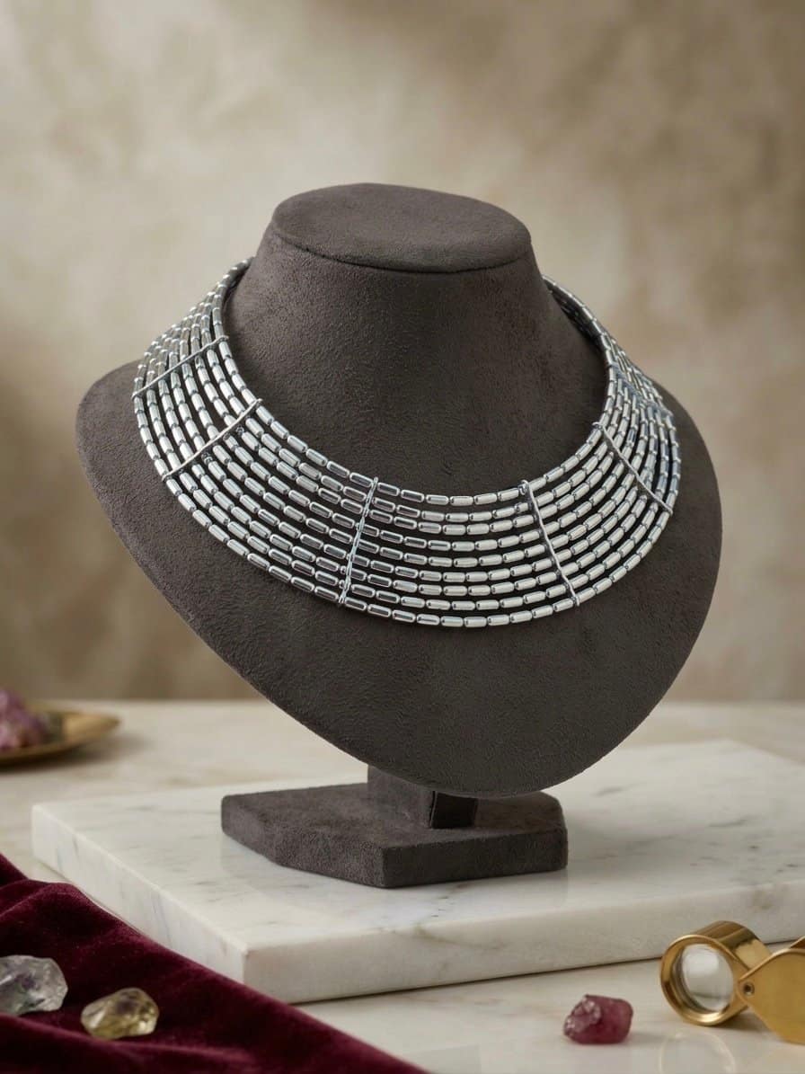 Noor silver choker