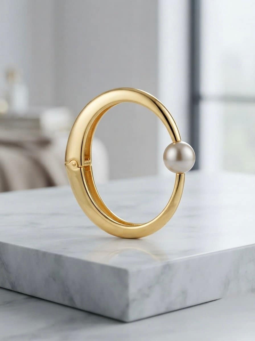 Single Pearl Golden Bracelet