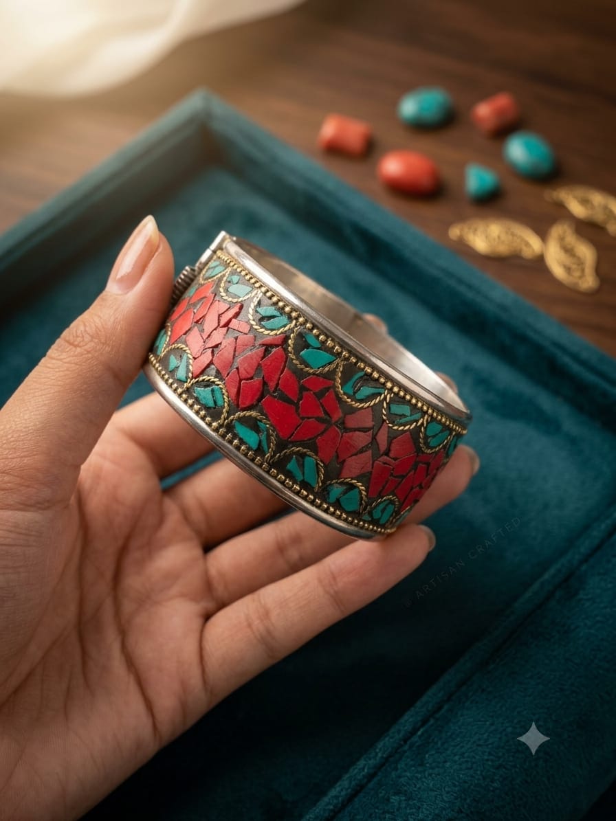 Rangrez Stone Cuff Bracelet: