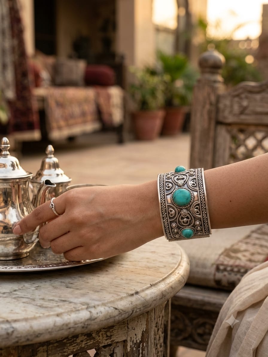 Turquoise Zevaara Heritage Cuff Bracelet