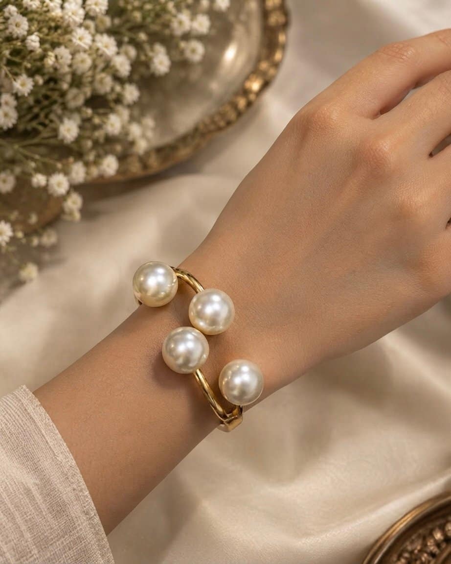 The aura pearl cuff bracelet